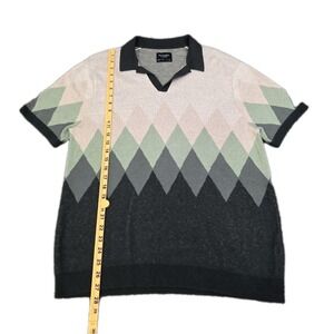 Abercrombie & Fitch Geometric Knit Polo Short Sleeve Size M